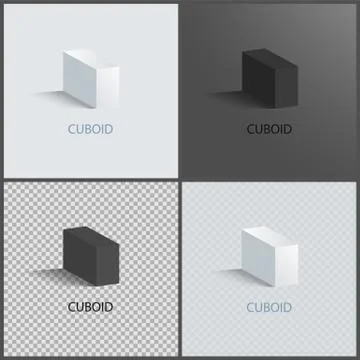 Four Cuboids Layouts, Color Vector Illustrations Illustrazione stock