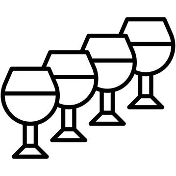 Four cups of wine icon, Passover related vector illustration Stock Illustration