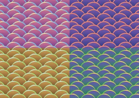 Four curve wave backgrounds Illustrazione stock