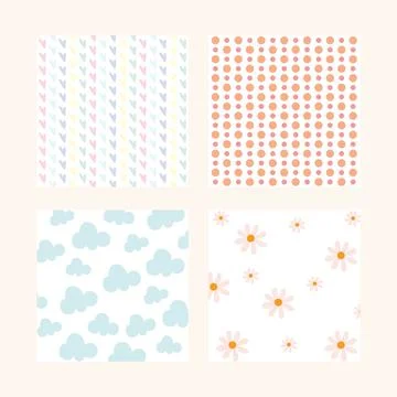 Four cute backgrounds イラスト素材