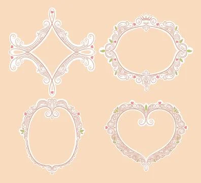 Four cute frames Stock Illustration