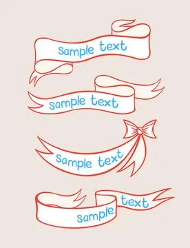Four cute ribbons Stock Illustration