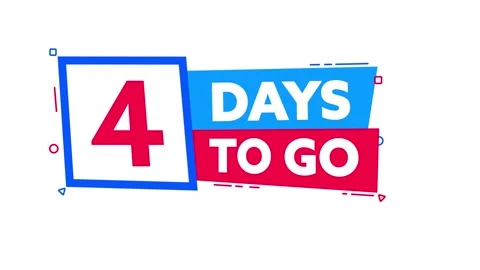 Four days to go countdown banner with alpha channel Stock Footage 309522696