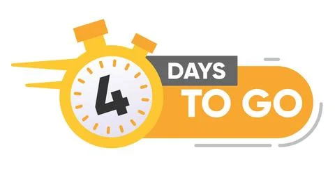 Four Days Left Icon. 8 Days To Go. Stock Illustration