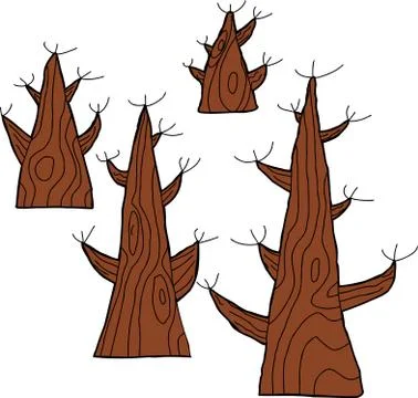 Four dead trees Stock Illustration