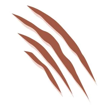 Four diagonal claw or scratch marks leaving trails Stock Illustration