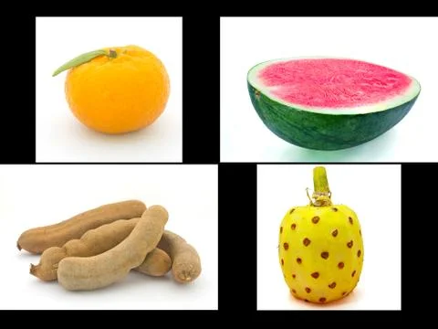 Four differance fruit Stock Photos