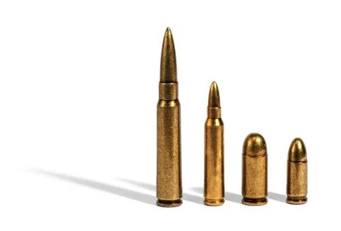 Four different bullets on white Stock Photos