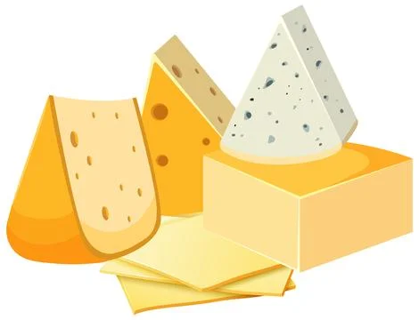 Four different cheeses vector Stock Illustration