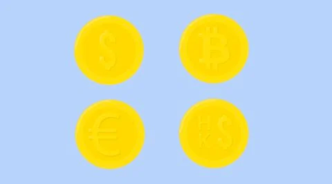 Four Different Coins Stock Illustration