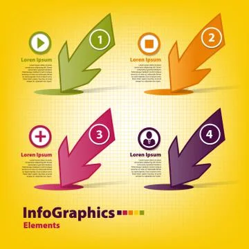 Four different colored arrows to infographic design Stock Illustration