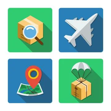 Four different icons in a flat style 库存插图