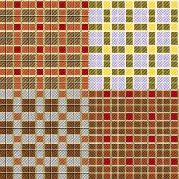 Four different seamless checkered patterns Illustrazione stock