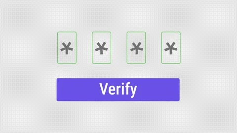 Four Digit PIN Verification Loop Animation with Alpha Channel Stock Footage 342015900