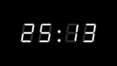 Four digit thirty second digital clock counting down from 30, with seconds and Stock Footage 331048344
