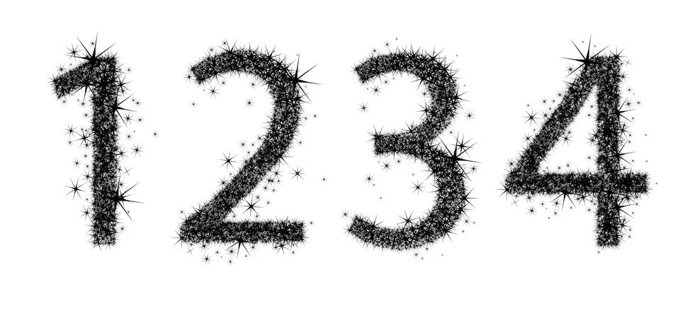 Four digits Illustrazione stock