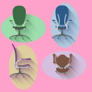 Four direction chair with flat design. Stock Illustration
