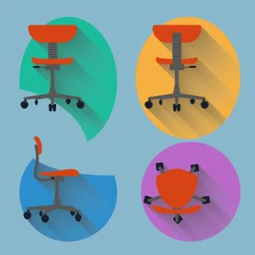 Four direction chair with flat design. Stock Illustration