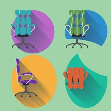 Four direction chair with flat design. Stock Illustration