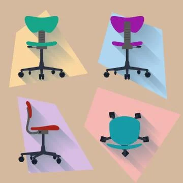 Four direction chair with flat design. Stock Illustration