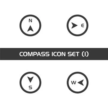 Four directions. Isolated compass icon set. Weather and map. Vector illustrat Stock Illustration