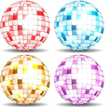 Four disco ball Stock Illustration