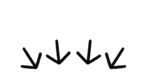 Four doodle arrows pointing down, hand drawn stop motion animation Stock Footage 224330835