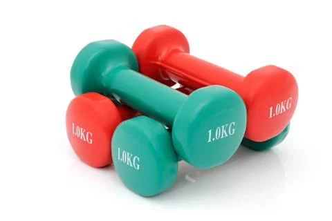 Four dumbbells Stock Photos