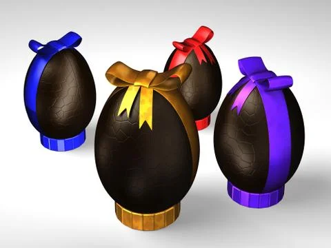 Four easter chocolate eggs Stock Illustration