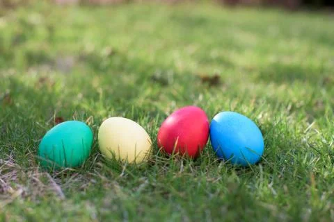 Four easter eggs Stock Photos