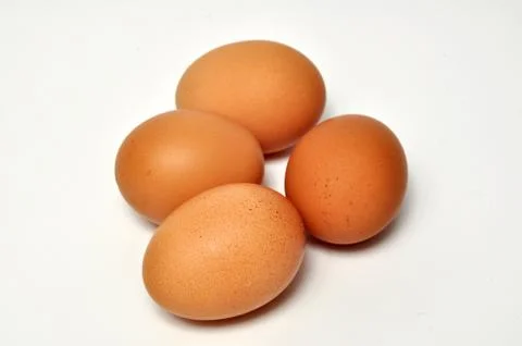 Four Egg in White Background Studio Photography Stock Photos