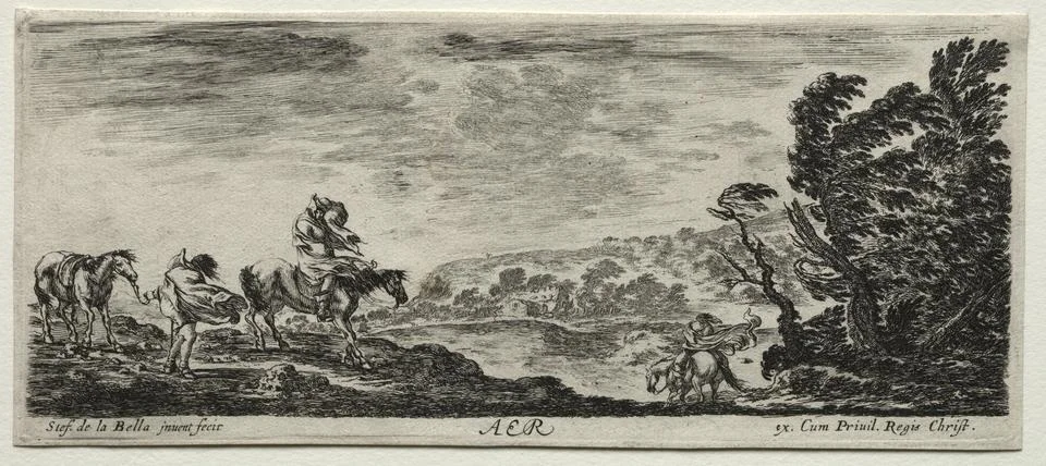 The Four Elements: Aer, c. 1648. Stefano Della Bella (Italian, 1610-1664). .. Illustrazione stock