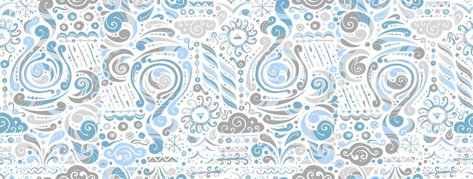 Four elements concept. Air design background. Seamless pattern print Stock Illustration