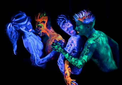 Four elements: earth, fire, air and water Stock Photos