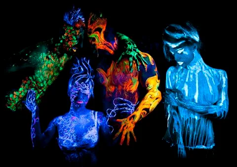 Four elements: earth, fire, air and water Stock Photos