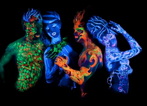 Four elements: earth, fire, air and water Stock Photos