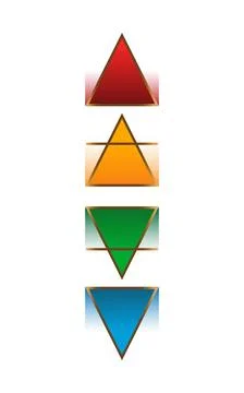 The Four Elements : Fire, Air, Earth, Water, geometry, Wiccan divination symbols Stock Illustration