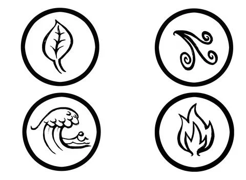 Four elements icon set Stock Illustration
