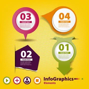 Four elements of infographics for your design 스톡 일러스트