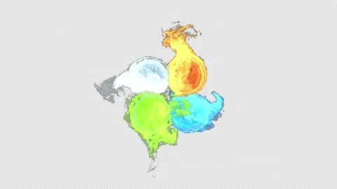 Four elements of nature good for logo reveal - with alpha channel. Stock Footage 230061861