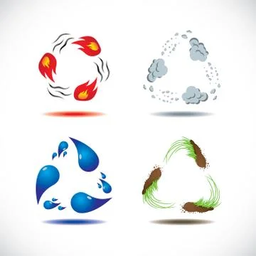 Four elements of nature Stock Illustration