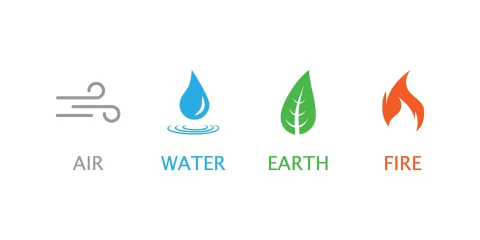 Four elements symbol. Vector illustration, flat design. Stock Illustration