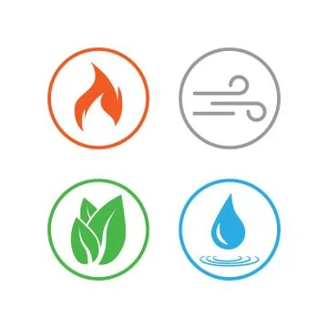 Four elements symbol. Vector illustration, flat design. Stock Illustration