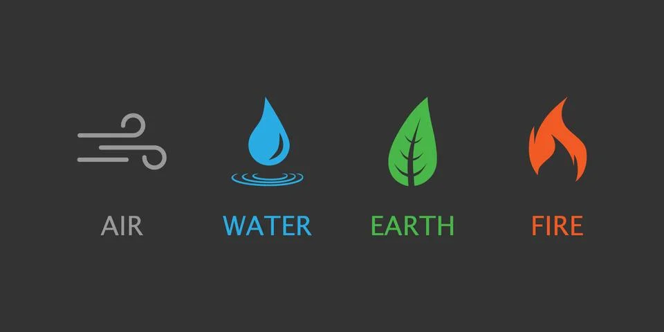 Four elements symbol. Vector illustration, flat design. 스톡 일러스트