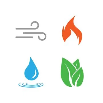 Four elements symbol. Vector illustration, flat design. Stock Illustration