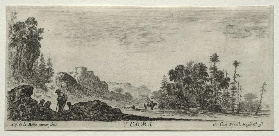 The Four Elements: Terra, c. 1648. Stefano Della Bella (Italian, 1610-1664).. Stock Illustration