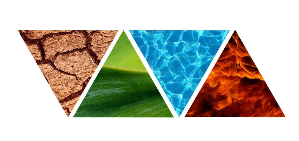 Four elements triangles Stock Photos