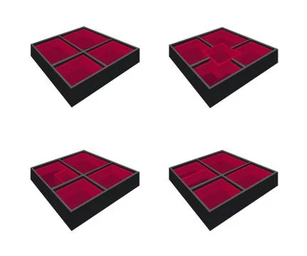 Four Empty Bento Box on White Background Stock Illustration