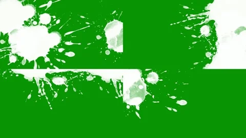 Four energetic white fluid splashes in split screen layout with green. Stock Footage 335743050