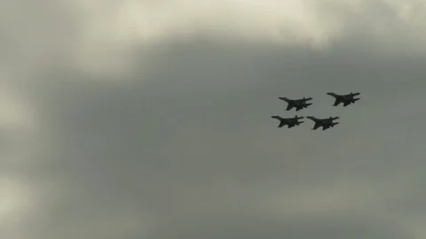 Four fighter jets Stock Footage 112044750